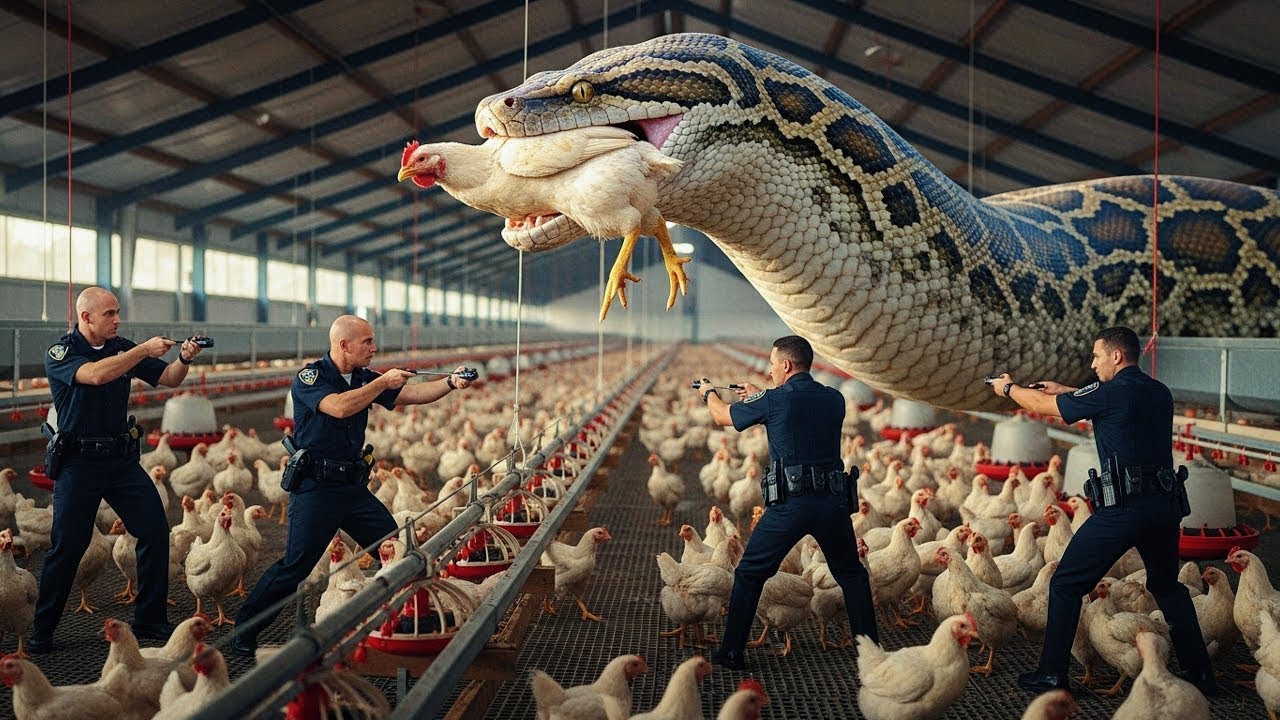 Heroic Rescue Team Saves Broiler Chicken from Giant Python in a Breathless Battle 🐍