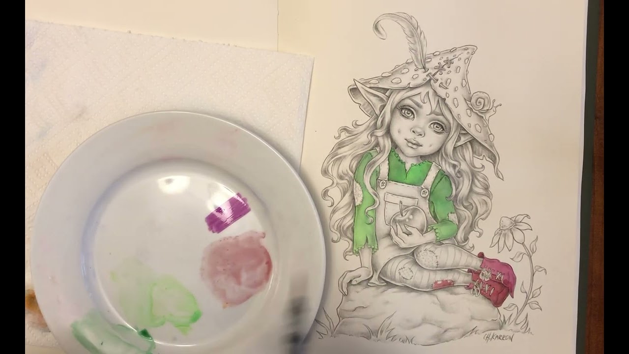 Crayola Supertips as Watercolor! Part 1 in Wildflower Folk