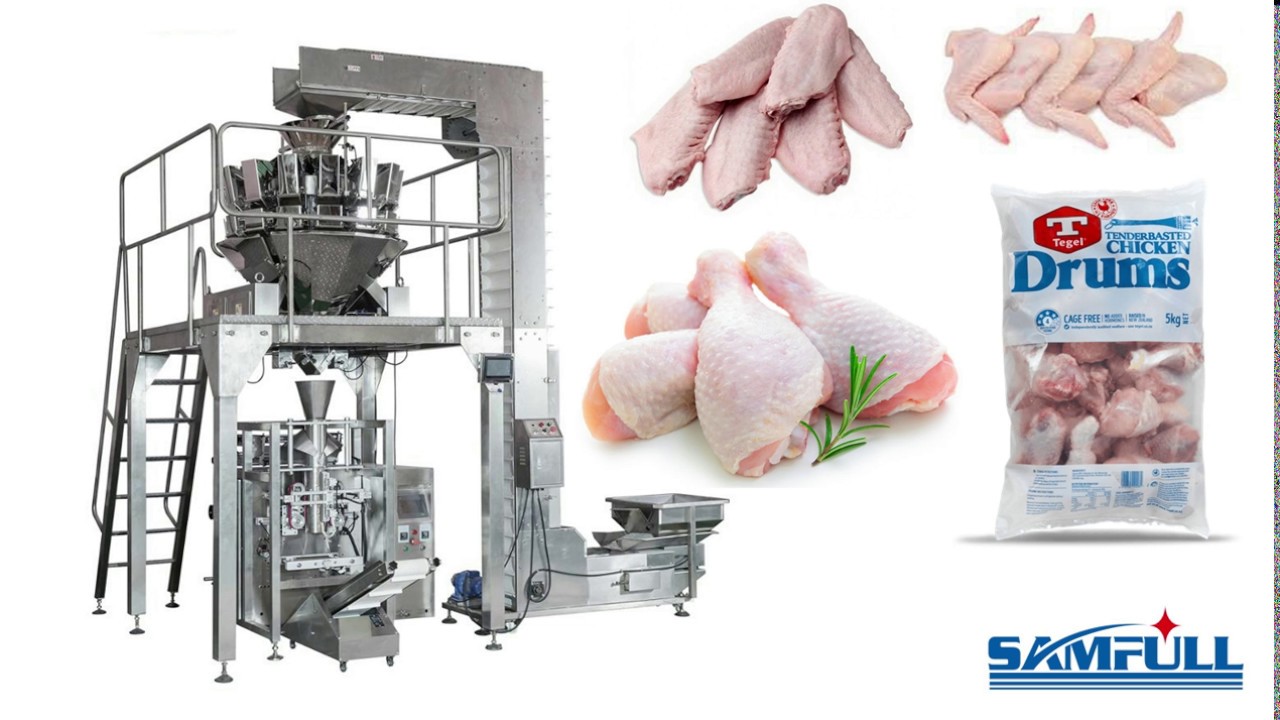 1kg 5kg Frozen Chicken Wings/Chicken Drumsticks Packing Machine Spain Customer Factory