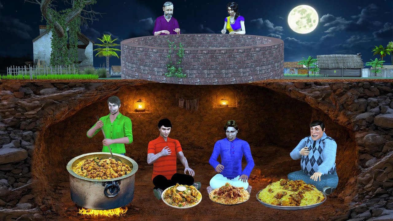 Secret Biryani Cooking in Abandoned Well Underground Biryani Hindi Kahani Moral Stories Comedy Video