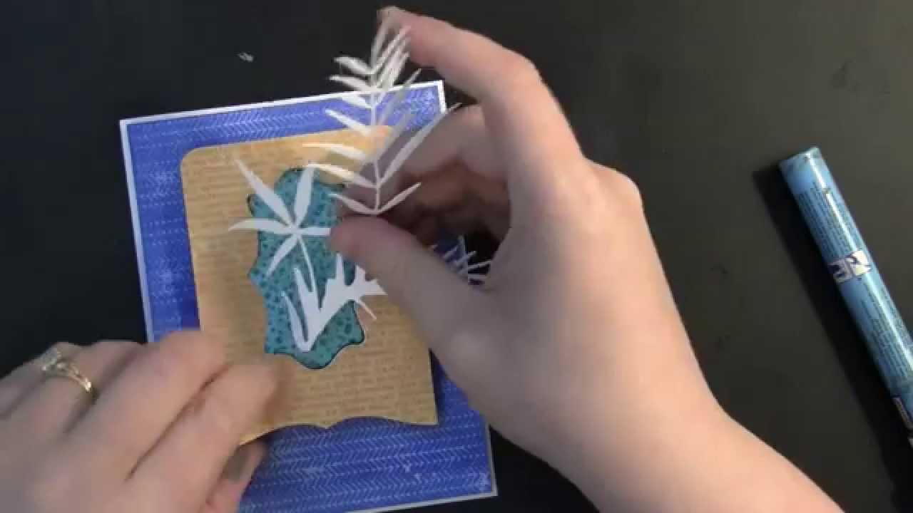 PB&J Pocket Treasures Card: Tone-on-Tone Background Stamping
