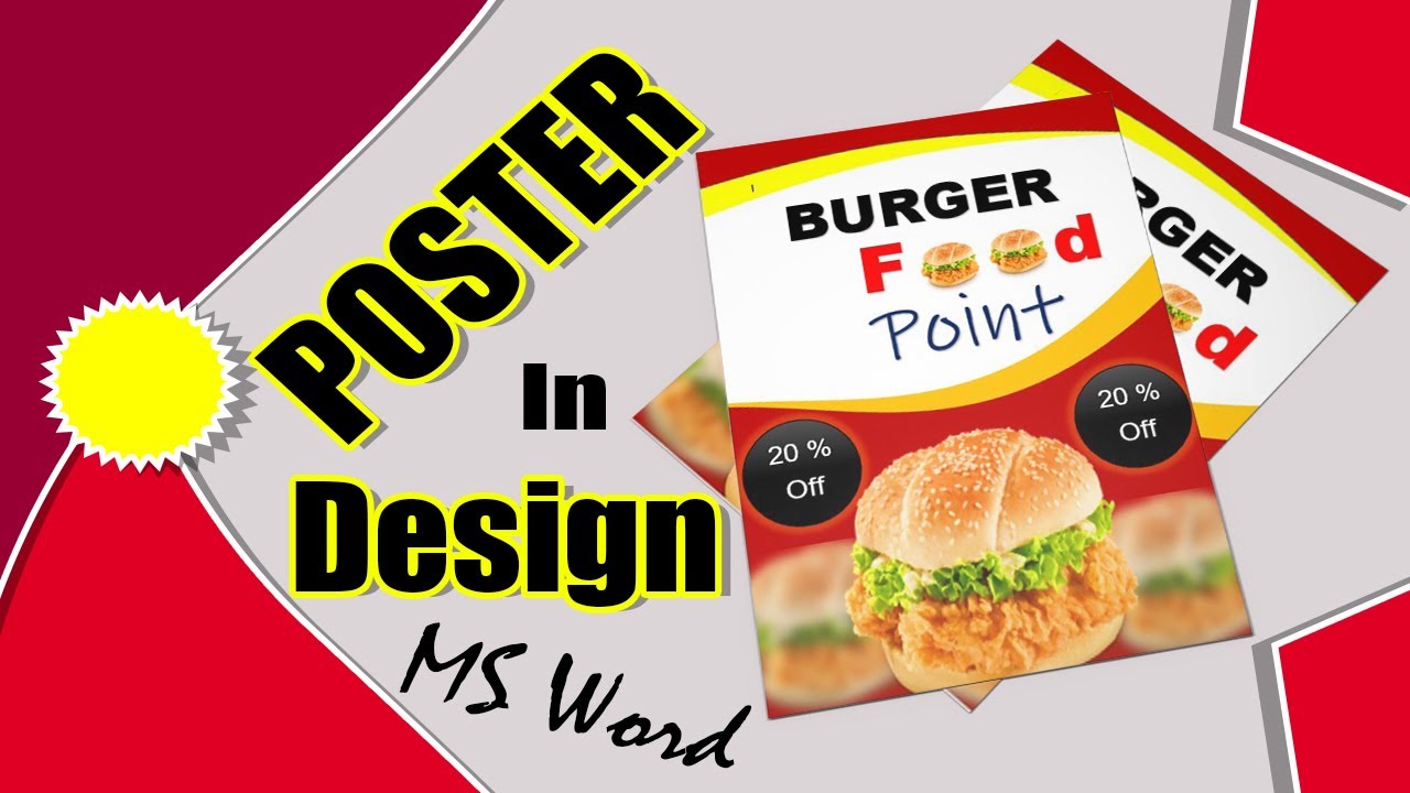 How to make Food Advertising Poster Design Tips in MS word || Poster Design Idea In MS Word