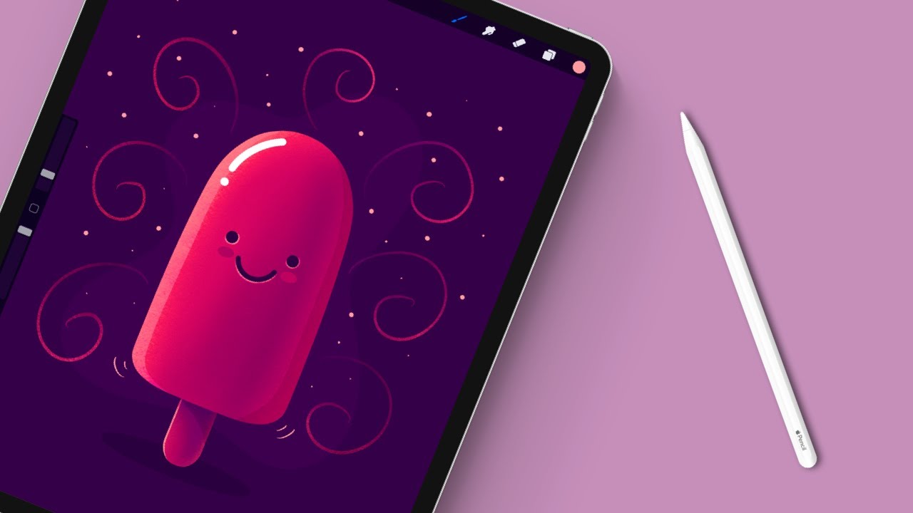 Drawing A Cute Kawaii Popsicle In Procreate | iPad Pro