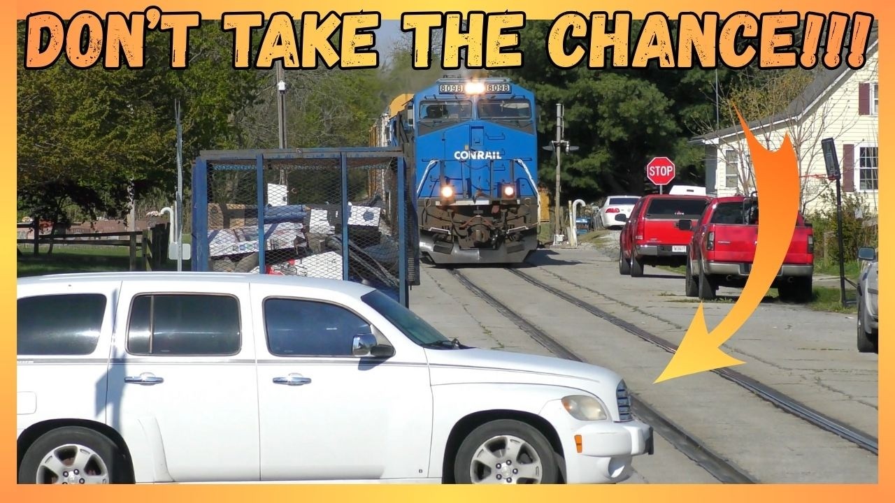 People Running Around The Gate!!! Don't Take the Chance Beating The Train! The Train Always WINS!!!