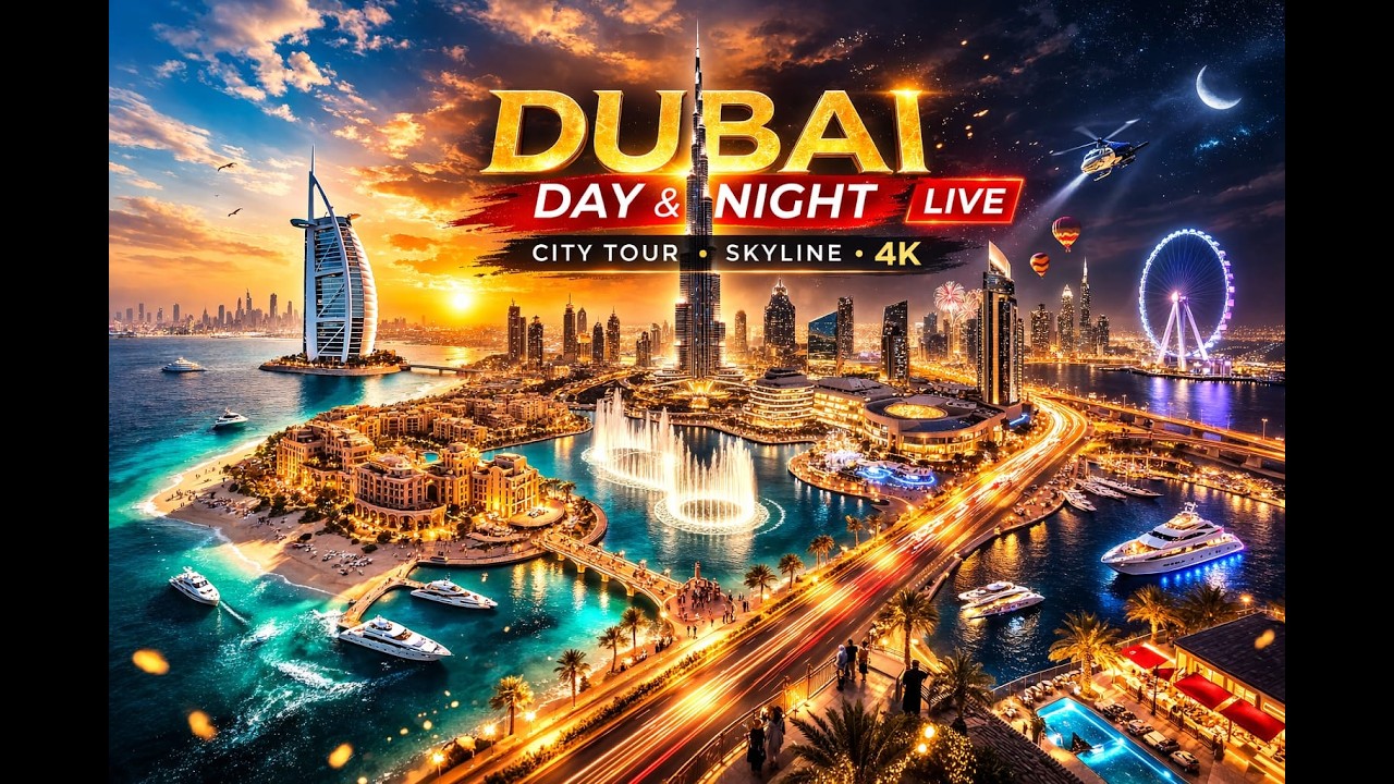 LIVE Dubai City Tour 🇦🇪 | Day & Night Dubai Skyline | 4K Walking Tour