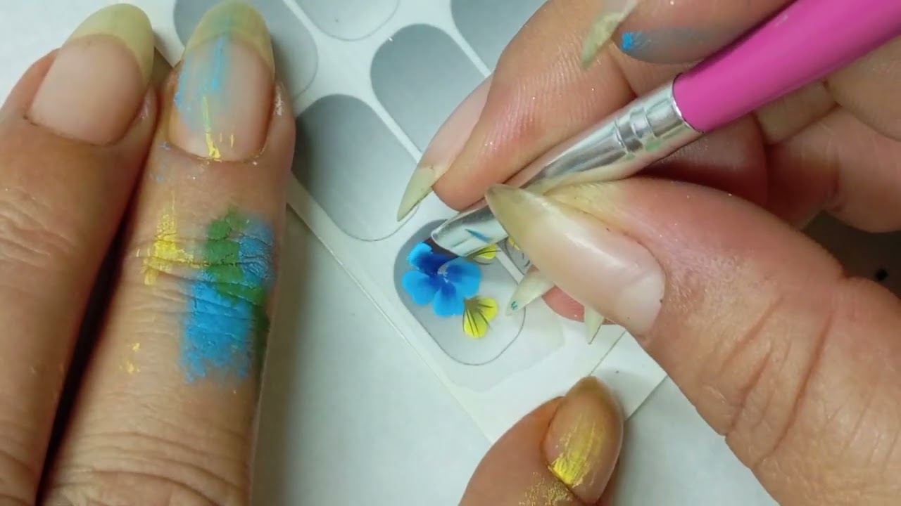 Usando molde vazado 💅 adesivos artesanais 💅💅💅