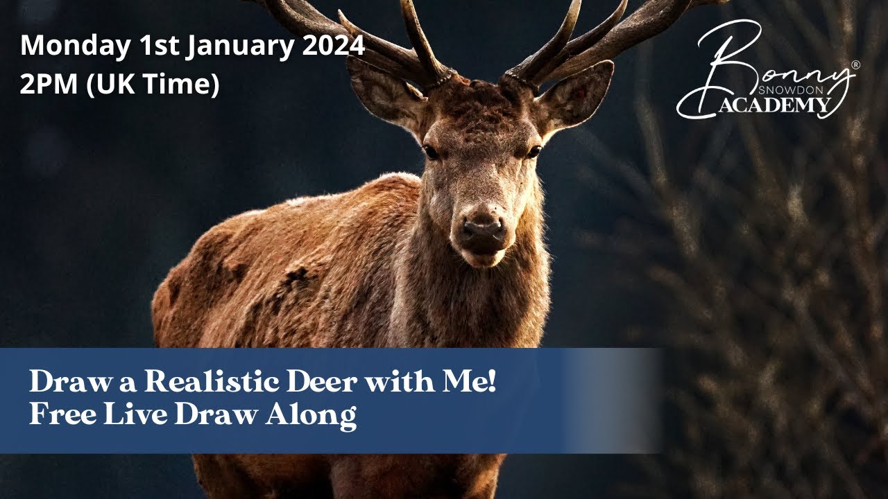 Draw a Realistic Deer in Coloured Pencil with Me | Free Live Draw Along