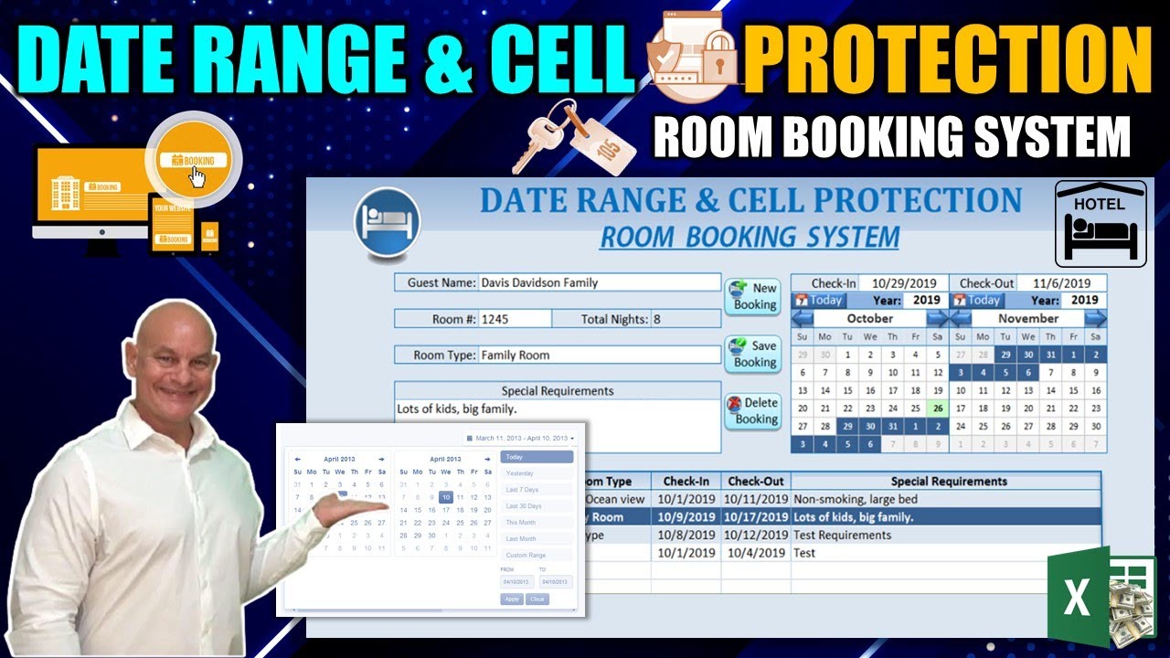 How To Create A Hotel Booking Application And Protect Unprotected Cells In Excel