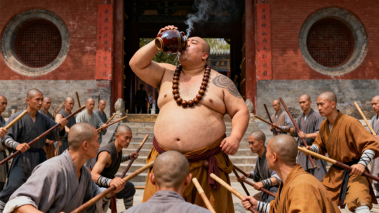 醉酒武僧力大無窮，100少林寺高手竟都不是他的對手！#kungfu  #武俠電影