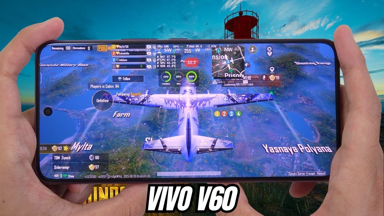 Vivo V60 test game PUBG Mobile | Snapdragon 7 Gen 4