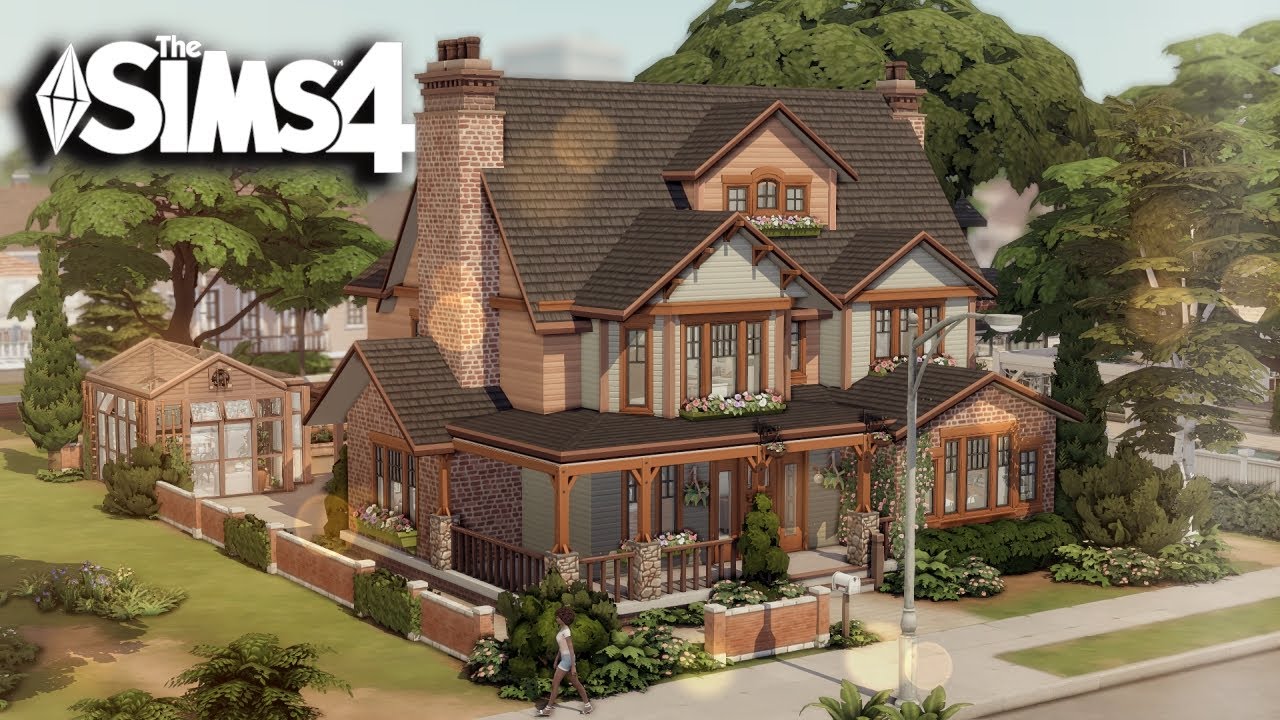 Я построил дом для большой семьи с подвалом и теплицей | The Sims 4 NO CC build