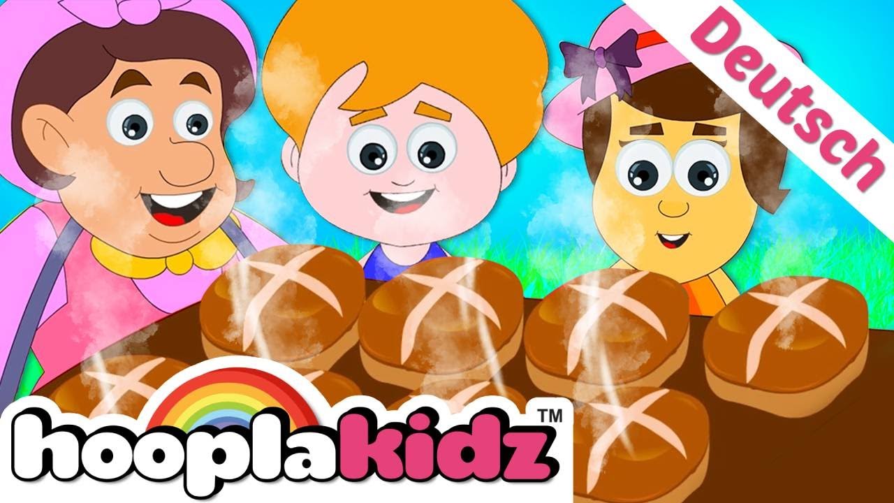 Hot Cross Buns (German) | warme frische Br&ouml;tchen | Kinderleider | HooplaKidz Deutsch