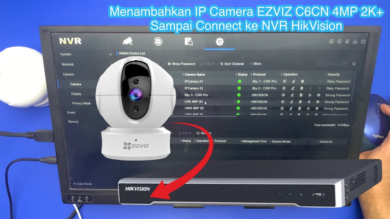 Cara Menambahkan IP Camera EZVIZ C6CN 2K+ Connect ke NVR HikVision 🔥 Tutorial Indonesia