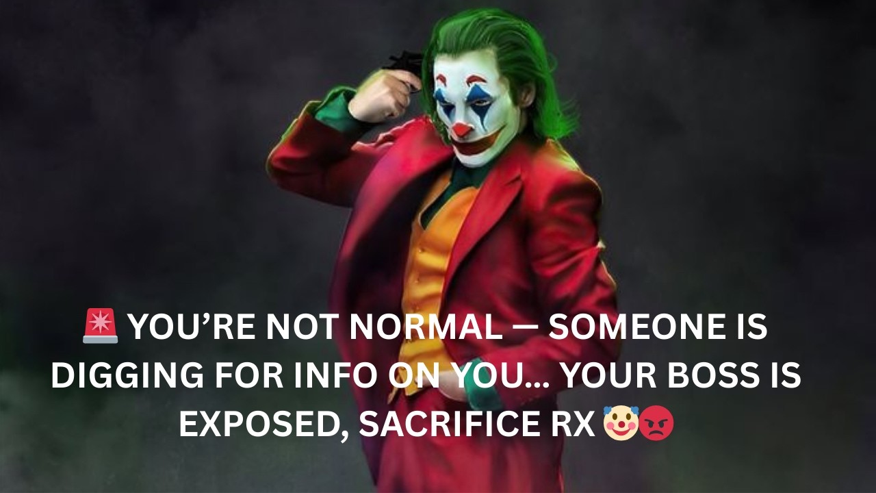 🚨 YOU’RE NOT NORMAL — SOMEONE IS DIGGING FOR INFO ON YOU… YOUR BOSS IS EXPOSED, SACRIFICE RX 🤡😡
