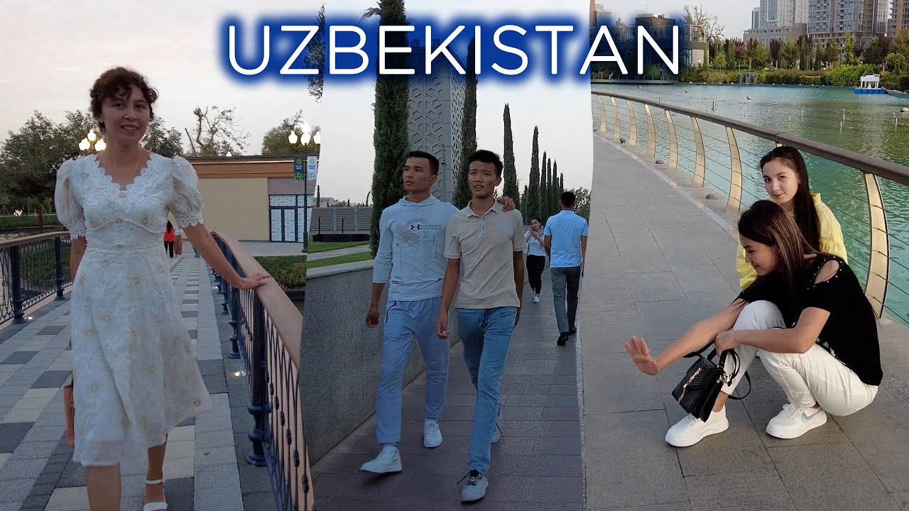 Walking tour in Uzbekistan: Tashkent City, Friendship of Peoples Square, Magic City