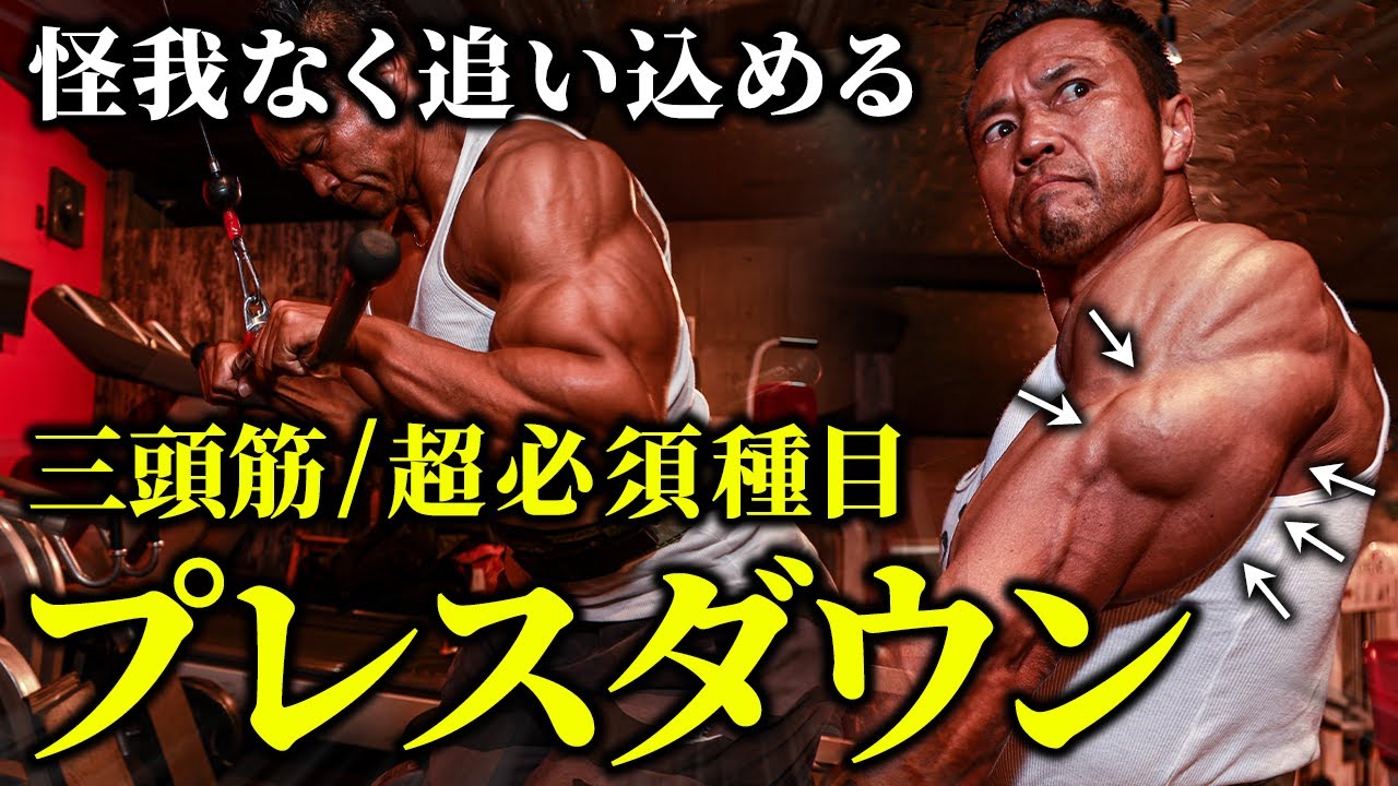 【三頭筋】怪我なく追い込める最高の種目！プレスダウンを改めて徹底解説します！