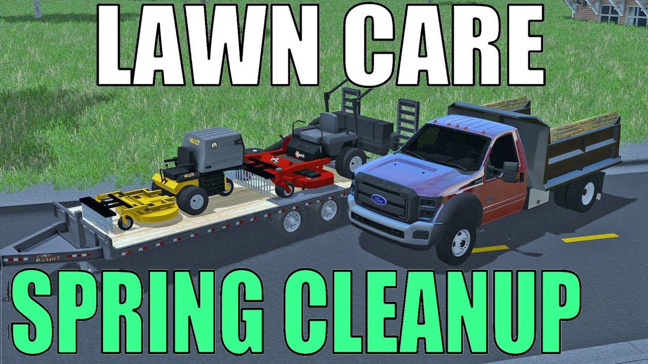 Farming Simulator 17 | Lawn Care | Spring Clean Up | Walker Mower | Exmark Bagger