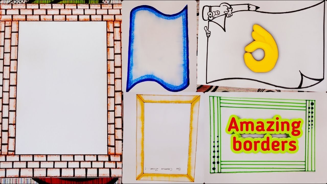 5 Amazing borders for projects | Simple border designs | assignment border designs