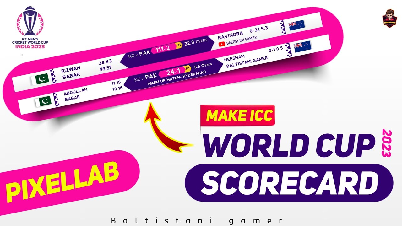 How to Make ICC World Cup 2023 Scorecard 🔥 WorldCup 23 Score overlay Editting tutorial #wc23