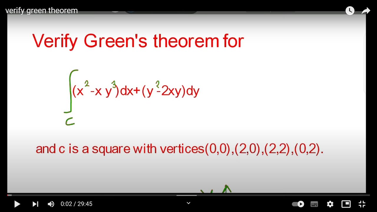 Verify green's theorem