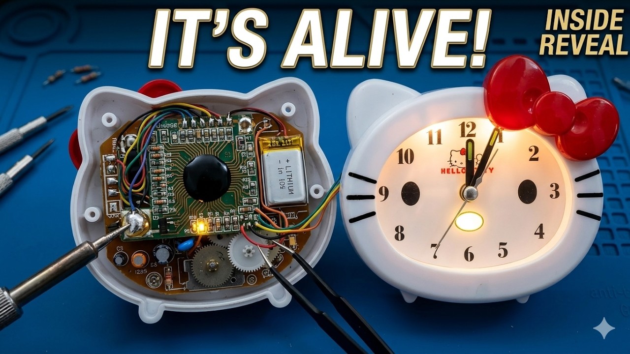 Hello Kitty alarm clock open and repair