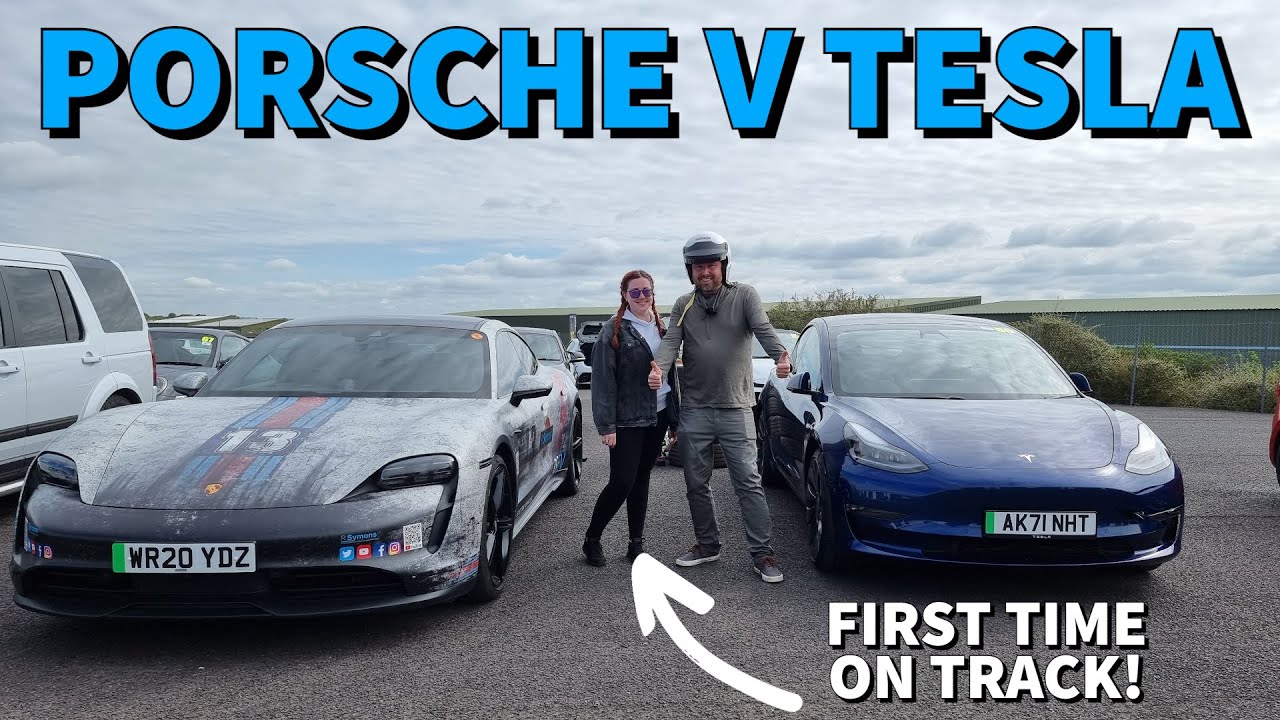 Porsche Taycan 4S против Tesla Model 3: динамика на трассе. Кто быстрее? Более 140 миль в час 😲