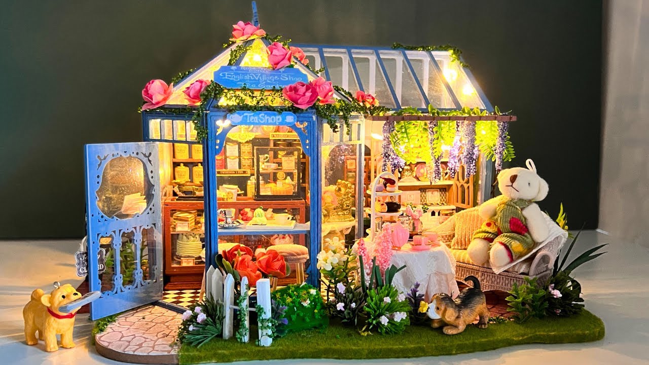 Building a Dreamy Rose Garden Tea House 🏡✨ | DIY Miniature Dollhouse Tour