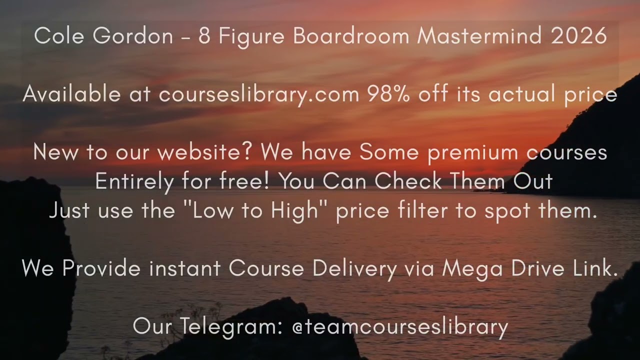 Cole Gordon &ndash; 8 Figure Boardroom Mastermind 2026
