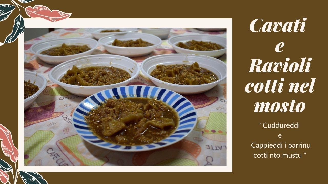 Piatto tipico siciliano -Cuddureddi siciliani cotti nel mosto - Sicilian cavati cooked in must