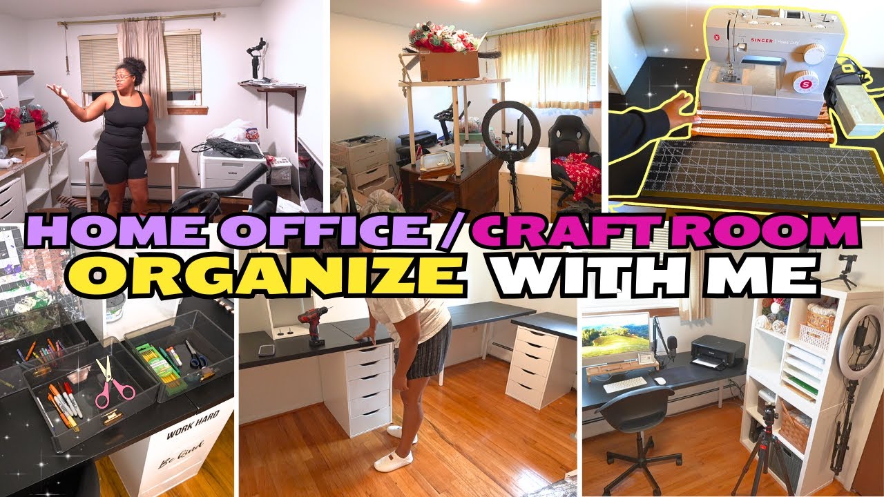 ORGANIZE WITH ME / DECLUTTERING HOME OFFICE AND CRAFT ROOM / EXTREME CLEANING MOTIVATION