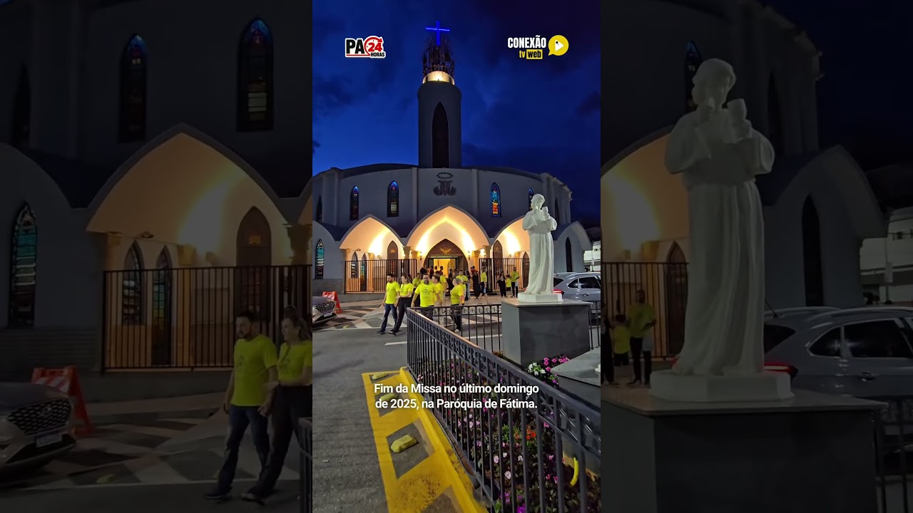 Fim de Missa no último domingo do ano na Paróquia de Fátima.