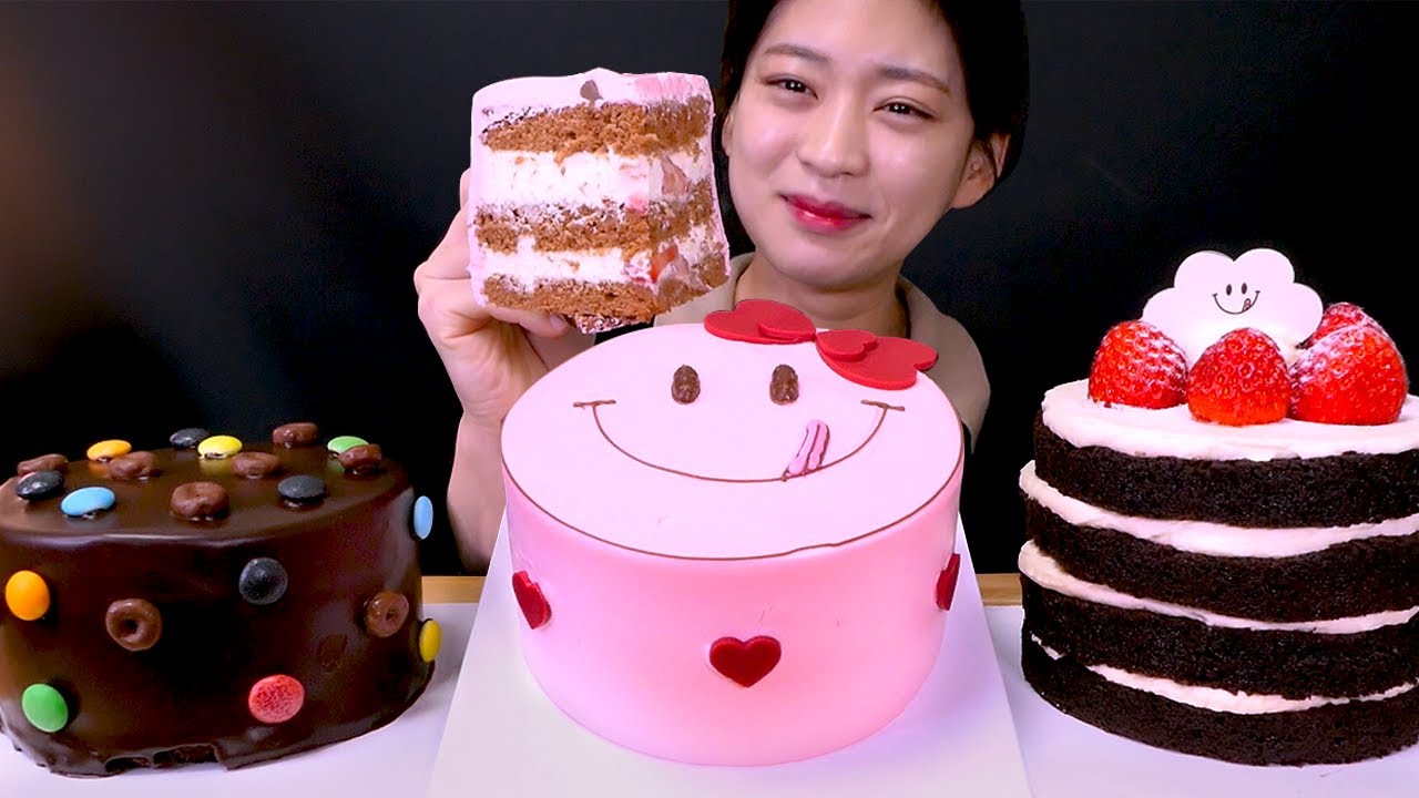 🍰Knotted Cake😍노티드 신메뉴✨꾸덕하고 촉촉한 노티드 케이크 3판 먹방❤[Valentine's Day, Chocolate, Strawberry] Mukbang