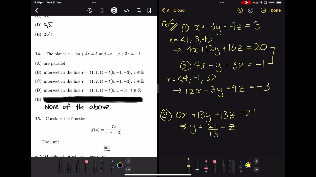 MATH1110 University Calculus 1/Mathematics 1 Paper Q14 Solution