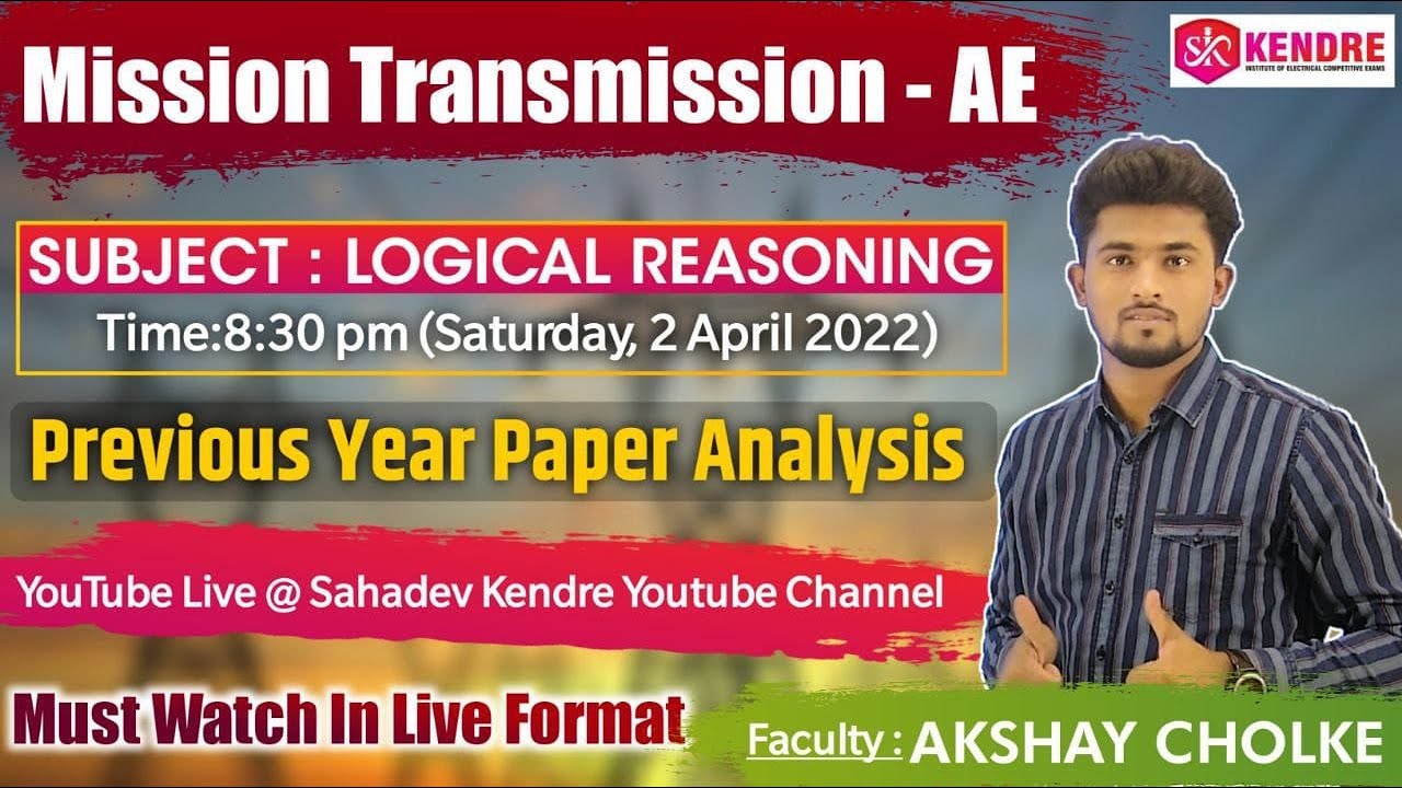 Mission Transco - AE  II Previous paper Analysis  II  Sub- Logical Reasoning  By- Akshay Cholke