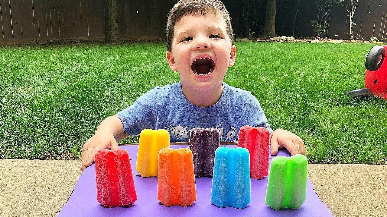 LEARN COLORS with ICE CREAM Popsicles and Caleb & Mommy! Learn Colours for Kids!