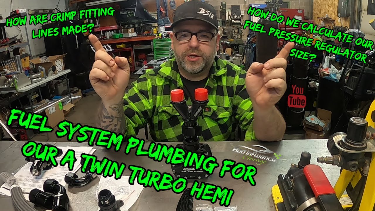 TWIN TURBO Hemi Fuel System Plumbing, Big Tire/ No Prep Rebuild, Showing PTFE Crimp Fitting Lines