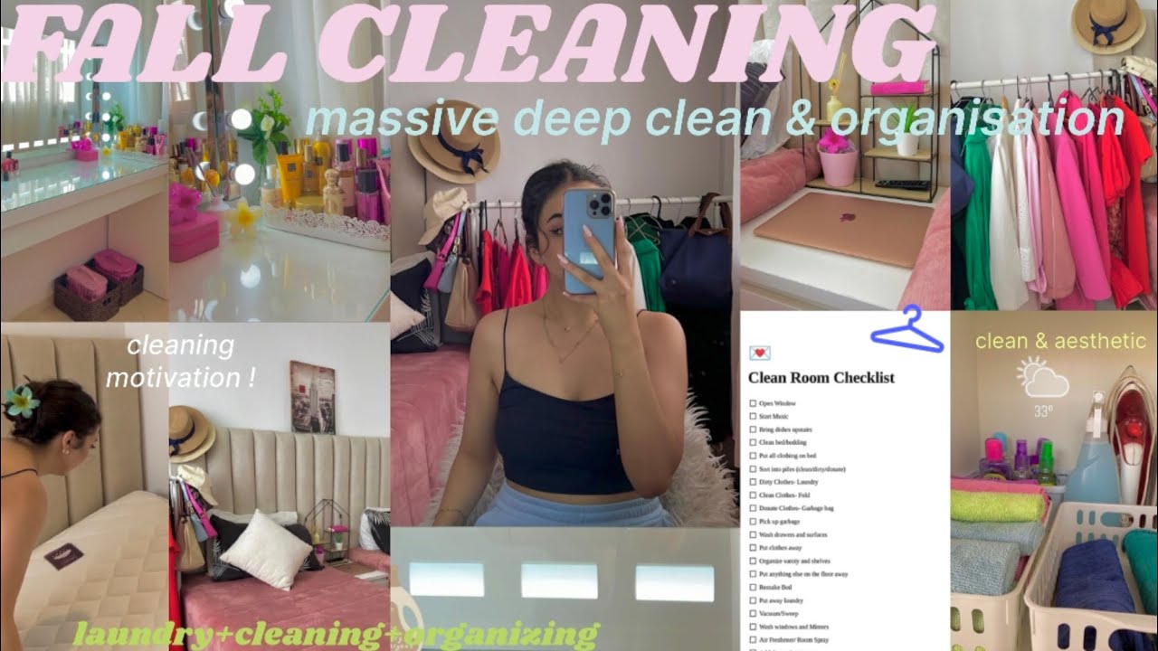 deep clean my room 🌷🧼organise,clean,laundry…)🧺🧽خملت بيتي و جمعت الروينة🧹🫧