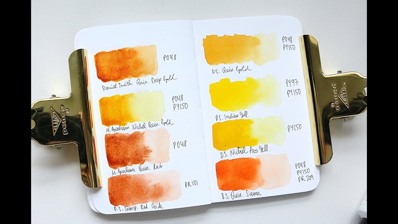 Watercolour Pigment Combo: PO48 + PY150 | Swatches