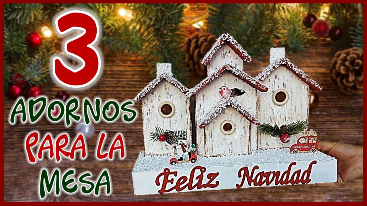 3 LINDOS ADORNOS PARA DECORAR LA MESA NAVIDE&Ntilde;A - Christmas crafts for the table