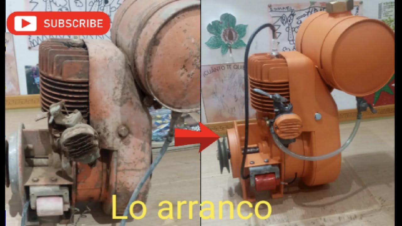 Arrancando motor PIVA años 50 despues de su restauracion.Del chatarrero a como nuevo