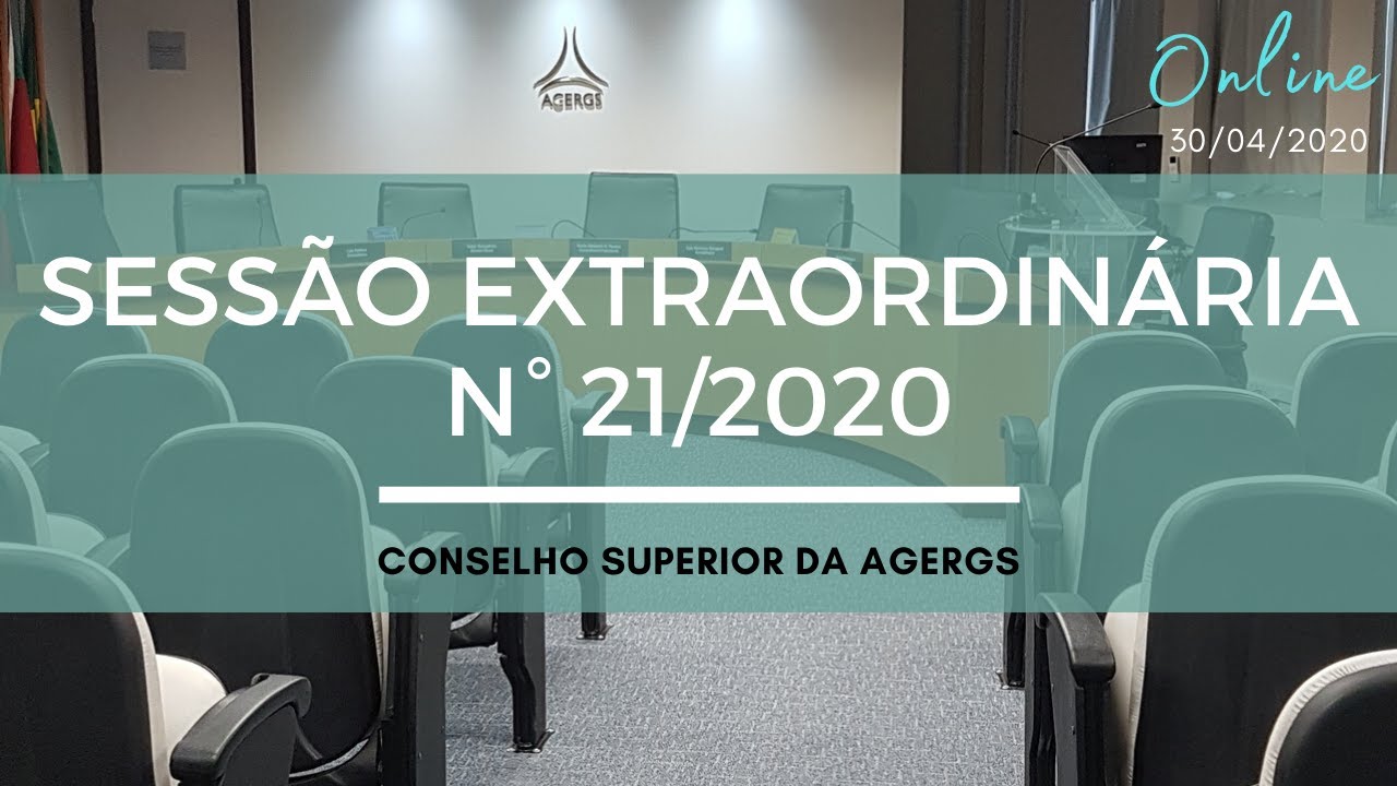 Sessão Extraordinária nº 21/2020 - Eleição Conselheiro-Presidente