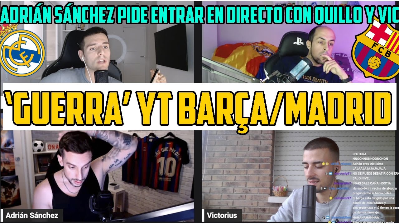 LA 'GUERRA' DE YOUTUBE BARÇA-MADRID POR EL CASO NEGREIRA: ADRIÁN SÁNCHEZ PIDE ENTRAR DE IMPROVISTO