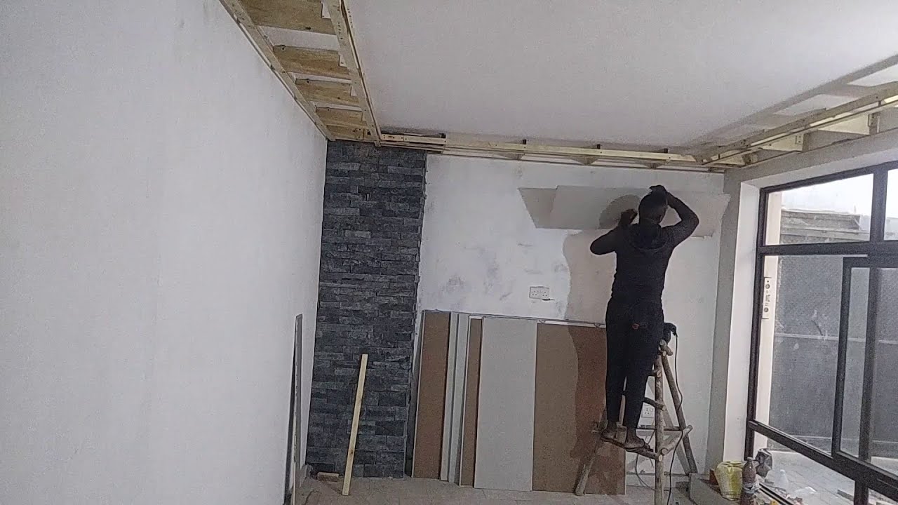 DIY GYPSUM CEILING ON WOODEN FRAME