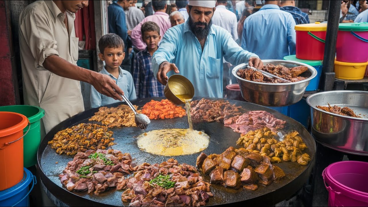 BIGGEST GIANT SIZE MUTTON TAWA KALEJI FRY MAKING | SPECIAL PESHAWARI SPICES TAWA FRIED LIVER RECIPE