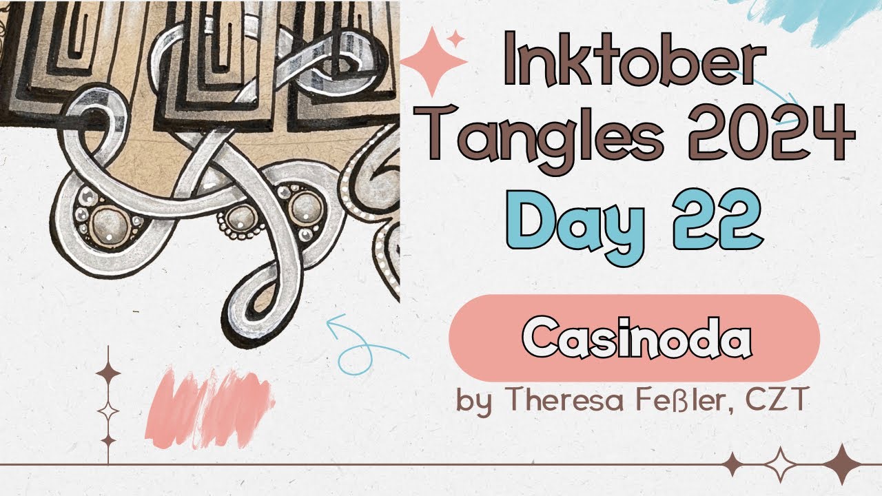 Inktober Tangles 2024 ~ Day 22 ~  Casinoda ~ How to draw
