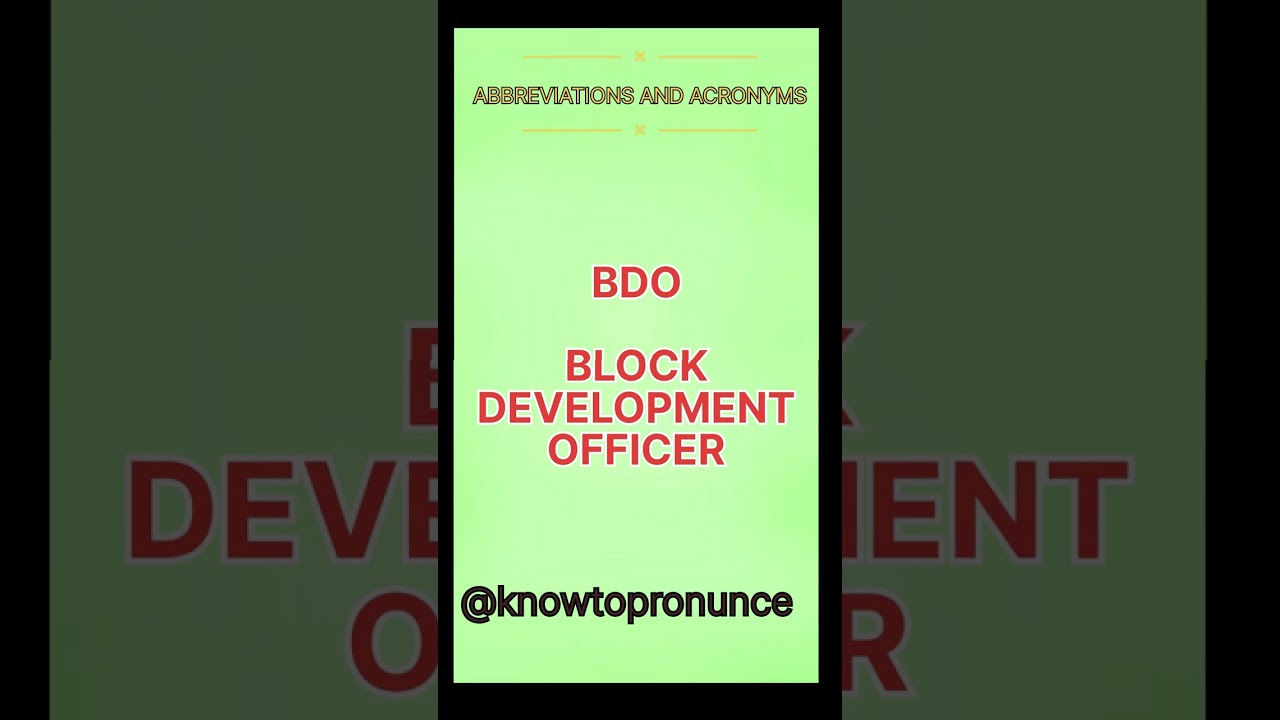 #bdo #block#development#officer