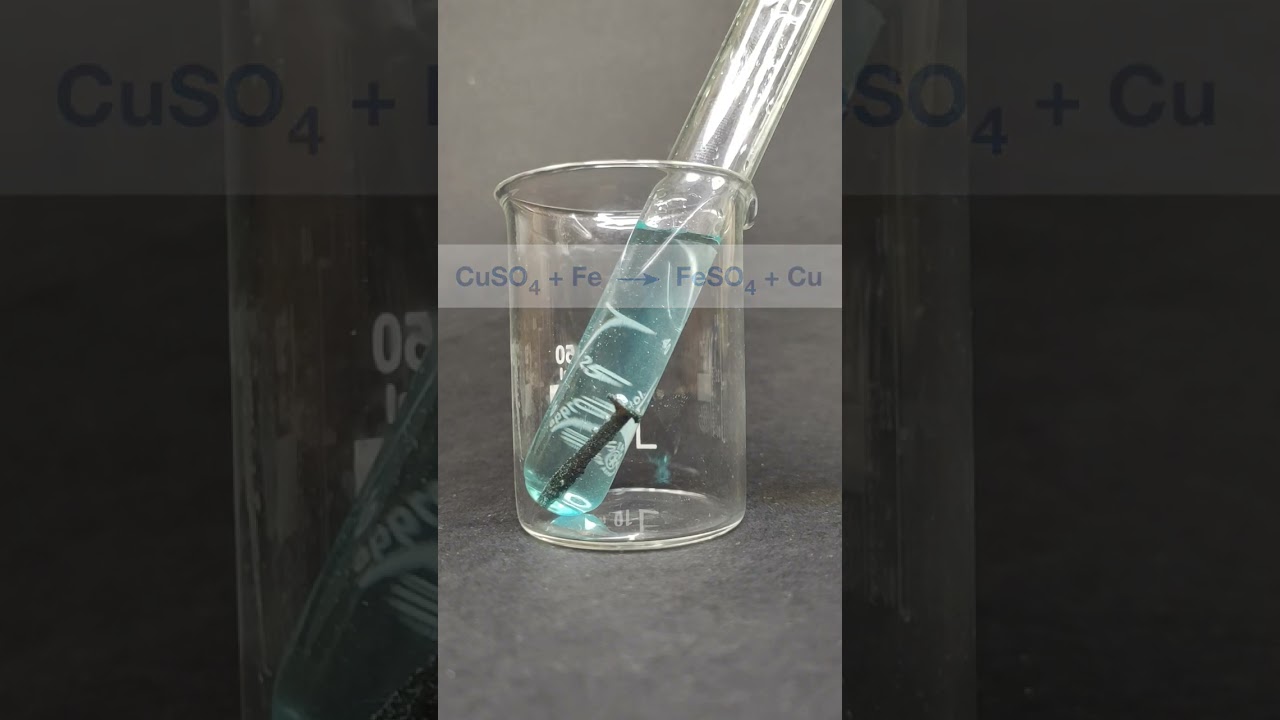 La reazione redox tra ferro e solfato di rame #chimica #stem #redox #concorsodocenti