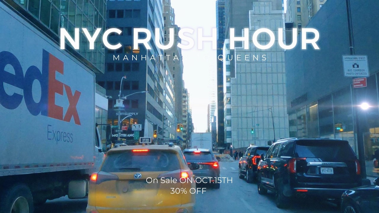 NYC Rush Hour Drive in 4K | Manhattan to Queens Real-Time Commute Experience