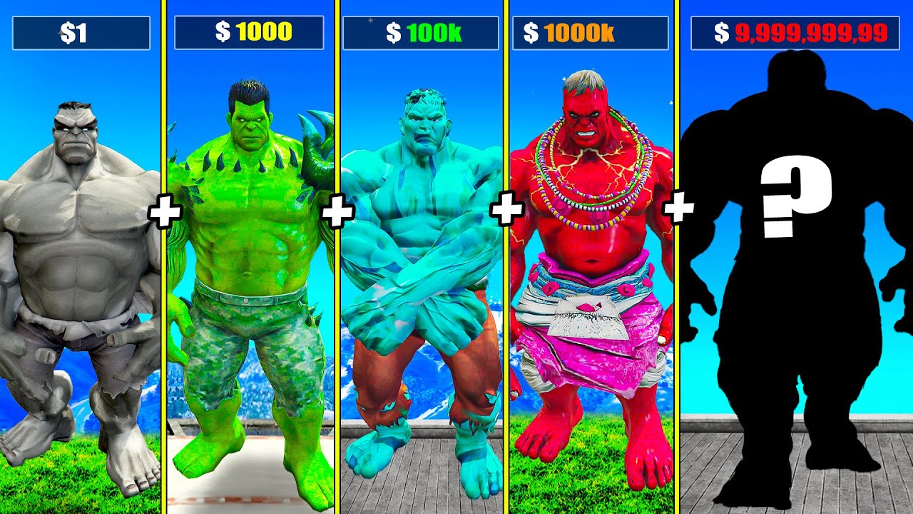 Fusion $1 TO $1000000 Elemental HULK into GOD SUPERHERO in GTA 5!