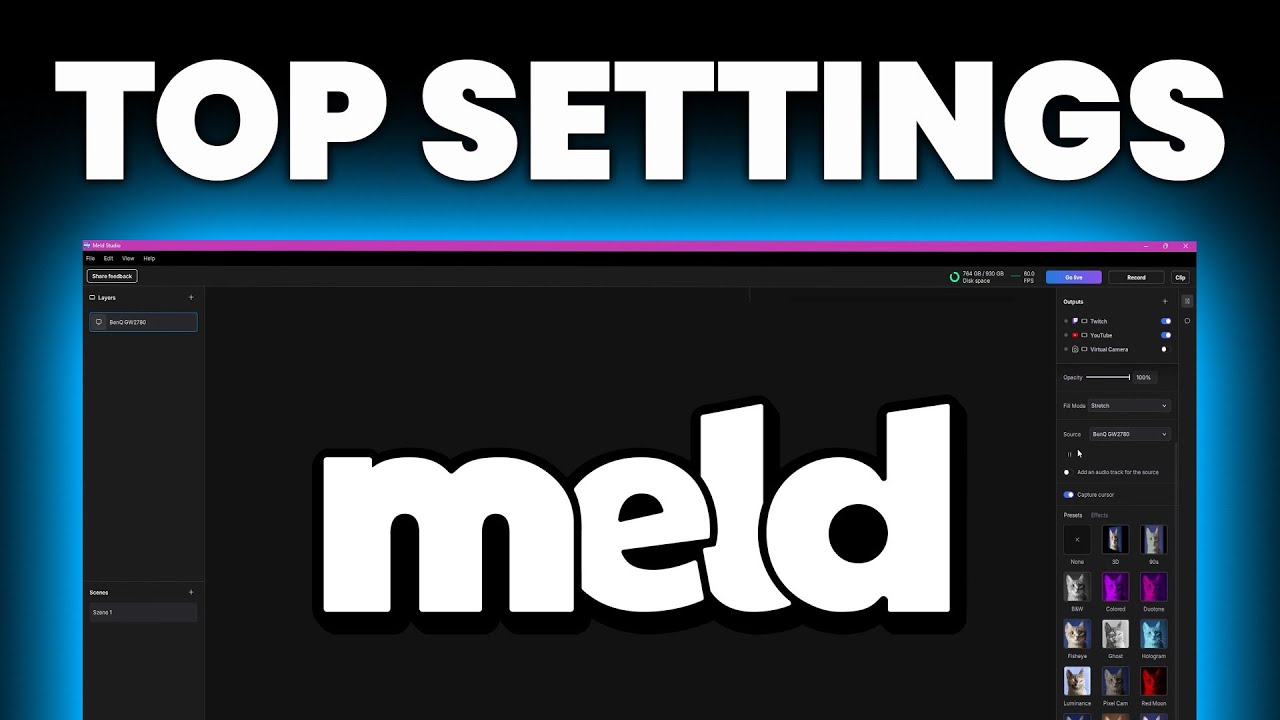 Meld Studio BESTE Stream & Aufnahme Settings